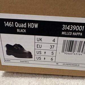 Dr Martens 1461 Quad HDW Black Leather Shoes women’s size 6